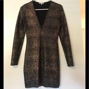 Finger length shimmer cocktail dress